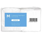 CONFECTIONERY PAPER BAG NO1 W115 X H130MM WHITE PACK 1000