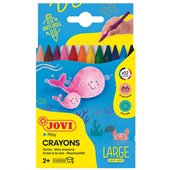 JOVI PLASTIC CRAYON ASSORTED BOX 12