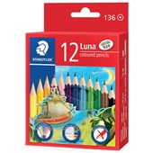 STAEDTLER 136 LUNA COLOURED PENCIL HALF LENGTH PACK 12