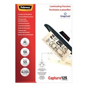 LAMINATING POUCH FELLOWES A4 125MIC PACK 100