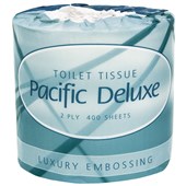 PACIFIC D2400 DELUXE TOILET TISSUE 2 PLY W100MM X L114M 400 SHEETS PER ROLL CTN 48