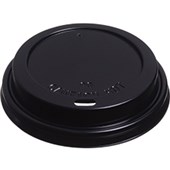 HARVEYS DISPOSABLE CUP LID HOT UNIVERSAL BLACK PACK 100
