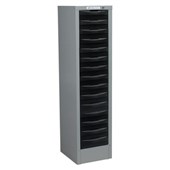 PRECISION MULTIDRAWER 15 DRAWER W334 X D379 X H1324MM SILVER GREY BLACK DRAWERS