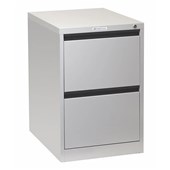 PRECISION CLASSIC FILING CABINET 2 DRAWER W470 X D620 X H720MM SILVER GREY