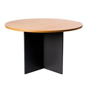 FIRSTLINE MEETING TABLE ROUND W1200 X H725MM IRONSTONE AND BEECH