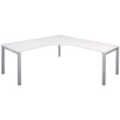 KNIGHT CUBIT WORKSTATION W1500 X W1500 X D700 X H730MM SILVER FRAME WHITE TOP