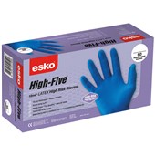 ESKO HIGH FIVE SAFETY GLOVES DISPOSABLE HEAVY DUTY LATEX XL BLUE BOX 50