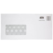 DLE E20E ENVELOPE POSTAGE INCLUDED WINDOW SELF SEAL W225 X L114MM WHITE PACK 100