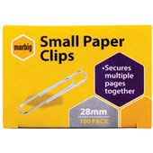 MARBIG PAPER CLIP SMALL 28MM BOX 100