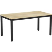 KNIGHT CUBIT DESK W1500 X D800 X H730MM BLACK FRAME ATLANTIC OAK TOP