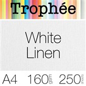 TROPHEE COLOURED PAPER A4 160GSM WHITE LINEN PACK 250