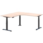 SUMMIT II ELECTRIC WORKSTATION W1800 X D1800 X H6151255MM BLACK FRAME REFINED OAK