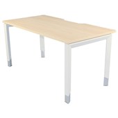 SYLEX OBLIQUE ANTIMICROBIAL DESK W1200 X D750 X H620920MM WHITE FRAME SOFT MAPLE TOP