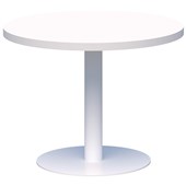 ACCENT CLASSIC COFFEE TABLE ROUND POWDERCOAT D450 X H450MM WHITE BASE WHITE TOP