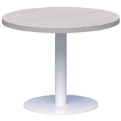 ACCENT CLASSIC COFFEE TABLE ROUND D600 X H450MM WHITE BASE SILVER STRATA TOP