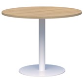 ACCENT CLASSIC MEETING TABLE ROUND D900 X H745MM WHITE BASE CLASSIC OAK TOP