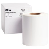 OKIN THERMAL COURIER LABEL PERFORATED 102X76MM 500 LABELS