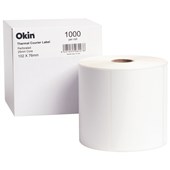 OKIN THERMAL COURIER LABEL PERFORATED 102X76MM 1000 LABELS