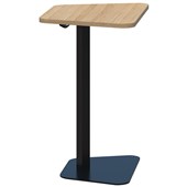ACCENT LAPTOP TABLE TRAPEZIUM H650 X L500 X D450MM BLACK BASE CLASSIC OAK TOP