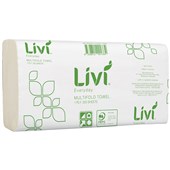 LIVI EVERYDAY SLIMFOLD PAPER TOWEL 1 PLY 200 SHEET PACK CARTON 20
