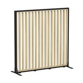 STUDIO DIVIDE FIN SCREEN H1200 X W1200MM BLACK FRAME ATLANTIC OAK 90DEG SLAT