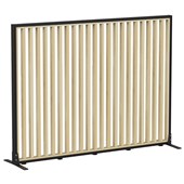 STUDIO DIVIDE FIN SCREEN H1200 X W1600MM BLACK FRAME ATLANTIC OAK 90DEG SLAT