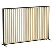 STUDIO DIVIDE FIN SCREEN H1200 X W1800MM BLACK FRAME ATLANTIC OAK 90DEG SLAT
