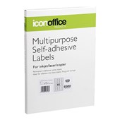 OKIN MULTIPURPOSE ADHESIVE LABEL A4 65 UP 381 X 212MM PACK OF 100