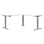 SUMMITT II ELECTRIC WORKSTATION W1500 X D1500 X H6151255MM SILVER FRAME WHITE TOP