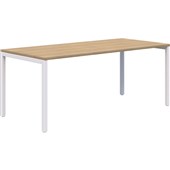 AVERO CANTEEN TABLE 1500X800MM WHITE FRAME CLASSIC OAK TOP