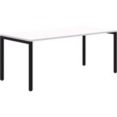AVERO CANTEEN TABLE 1500X800MM BLACK FRAME SNOW VELVET TOP