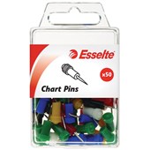 ESSELTE CHART PINS ASSORTED PACK 50