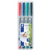 STAEDTLER 315 LUMOCOLOR NON PERMANENT MARKER BULLET 10MM ASSORTED PACK 4