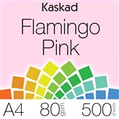 KASKAD COLOURED PAPER A4 80GSM FLAMINGO PINK PACK 500 SHEETS