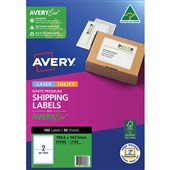 AVERY 936086 J8168 SHIPPING LABEL INKJET 2UP WHITE PACK 50 SHEETS