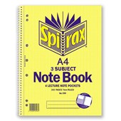 SPIRAX 599 3SUBJECT NOTEBOOK 7MM RULED SPIRAL BOUND 300 PAGE A4