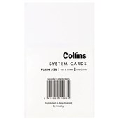 COLLINS SYSTEM CARDS 53U PLAIN W5 X L3IN WHITE PACK 100