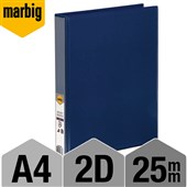 MARBIG CLEARVIEW INSERT RING BINDER 2D 25MM A4 BLUE