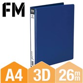 FM INSERT RINGBINDER POLYPROPYLENE 3D 26MM A4 BLUE