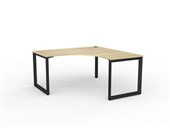 KNIGHT VELOCITY 3 COLUMN ELECTRIC WORKSTATION W1500 X W1500 X D700 H6101270MM BLACK FRAME ATLANTIC OAK TOP